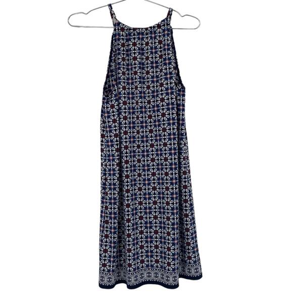 Max Studio Red White and Blue Medallion Print Keyhole Sleeveless Dress - Picture 2 of 4